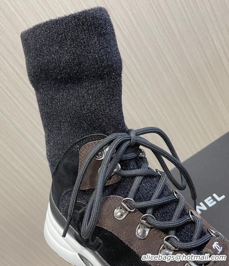 ​Reasonable Price Chanel Sock Sneakers With CC Logo CH8792 Black /Brown