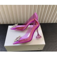 Good Product Amina Muaddi Begum Glass PVC Pumps 9.5cm with Crystals Circle Purple 0124082