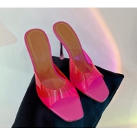 Low Price Amina Muaddi Alexa Glass Slide Sandals 11cm in PVC Dark Pink 228035