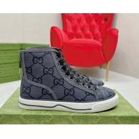 Grade Quality Gucci Tennis 1977 High-top Sneakers in GG Ripstop Fabric Dark Grey 0127062