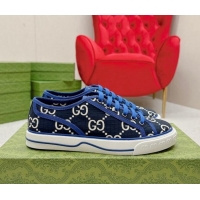 Pretty Style Gucci Tennis 1977 Low-top Sneakers in GG Ripstop Fabric Blue 0127063