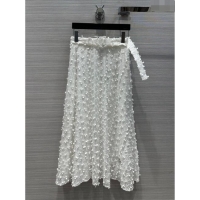 Pretty Style Prada Skirt with Belt P11015 White 2024