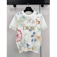 Reasonable Price Dior Knit T-shirt D11035 White 2024