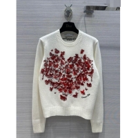 Top Design Dior Cashmere Sweater D12208 White/Red 2024