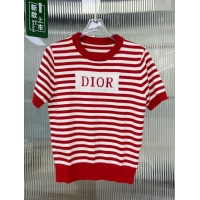 ​Well Crafted Dior Short-sleeved Wool Sweater D022614 Red 2024