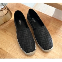 Shop Duplicate Fendi FF Canvas Espadrilles Flat Grey/Black 126160