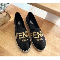 Pretty Style Fendi FF Mesh Espadrilles Flat Brown/Black 126162