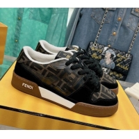 Best Product Fendi Match Low Top Sneakers in Canvas and Suede Black 0129002