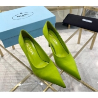 Grade Quality Prada Satin Pumps 8cm Green 0228056