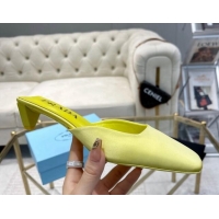 Unique Style Prada Satin Square Mules 4cm Yellow 228059