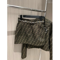 ​Buy Cheap Fendi FF Skirt with Crystal F11043 Brown 2024