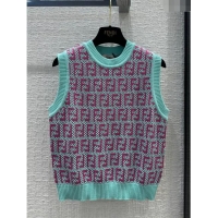 Super Quality Fendi Knit FF Vest F12205 Blue/Pink 2024