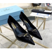 Shop Duplicate Prada Patent leather pumps 7.5cm Black 228080