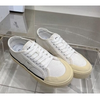 Good Product Celine AS-02 Low Lace-up Alan Platform Sneakers 4cm in Canvas White 0124114