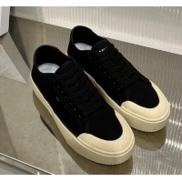 1:1 aaaaa Celine AS-02 Low Lace-up Alan Platform Sneakers 4cm in Canvas Black 0124117