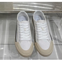 Grade Celine AS-02 Low Lace-up Alan Sneakers 2.5cm in Canvas White 0124119