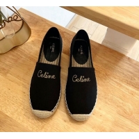 Low Cost Celine Coton Canvas Espadrilles with CELINE Signature Black 20124124