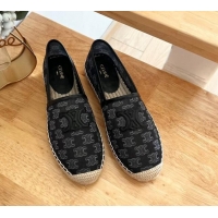 Perfect Celine Triomphe Mesh Espadrilles Black 124121