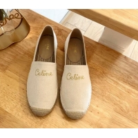 Good Looking Celine Coton Canvas Espadrilles with CELINE Signature White 0124126