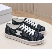 Pretty Style Celine Triomphe Denim Low-Top Sneakers Dark Blue 228023