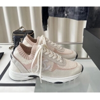 Best Product Chanel Knit Sneakers Pink 0126071 