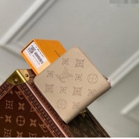 Grade Design Louis Vuitton Zippy Compact Wallet in Mahina Perforated Leather M81558 Galet Beige 2023