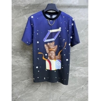 Luxurious Best Louis Vuitton Cotton T-shirt LV11301 Blue 2024