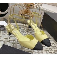 Good Quality Chanel Lambskin Slingback Pumps 5cm G45370 Yellow 126134