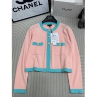 New Style Promotional Chanel Cashmere Short Cardigan CH113025 Pink