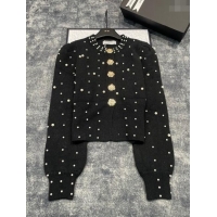 Fashion Discount Chanel Pearl Cardigan CH120108 Black 2023