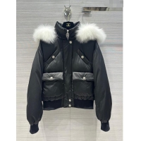 Top Quality Chanel CoCo Neige Down Jacket with Fox Fur CH122019 Black 2023