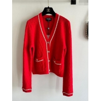 ​Top Design Chanel Cashmere Cardigan CH11005 Red 2024