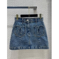 Affordable Price Chanel Coco Denim Skirt CH12213 Blue 2024