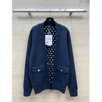 Famous Brand Chanel Wool Cardigan CH022718 Blue 2024