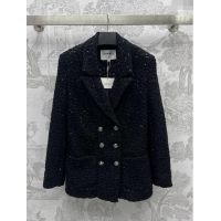 ​Unique Grade Chanel Camellia Jacket CH030729 Black 2024