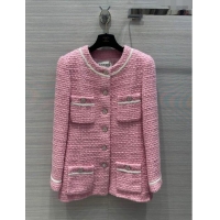 Shop Grade Chanel Tweed Jacket CH031114 Pink 2024