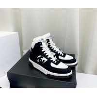 Best Product Chanel Cotton & Suede High-Top Sneakers G45353 Black/White 0224074