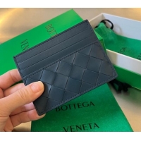 New Grade Bottega Veneta Intrecciato Leather Credit Card Case 731956 Dark Blue 2024