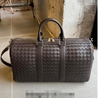 Super Quality Bottega Veneta Intrecciato Leather Medium Intrecciato Duffle Bag 650066 Fondant Brown 2024