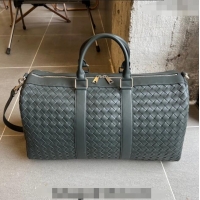 Promotional Bottega Veneta Intrecciato Leather Medium Intrecciato Duffle Bag 650066 Dark Green 2024