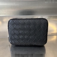 Most Popular Bottega Veneta Intrecciato Leather Small Organizer Clutch 765800 Black 2024