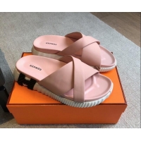 Shop Cheap Hermes Infra Slide Sandals in Nappa Leather Pink 226084