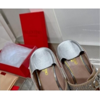 Good Looking Valentino VLogo Mary Janes Ballerinas Flat with Crystals Allover Beige 0227002