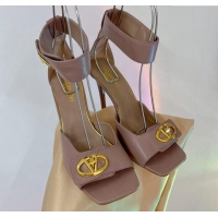 Pretty Style Valentino VLogo Heel Sandals 10cm Ankle Strap in Lambskin Nude 0227009