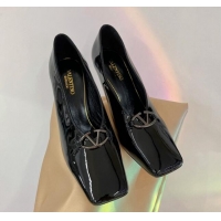 Good Quality Valentino The Bold Edition VLogo Pumps 9.5cm in Patent Leather Black 0227026