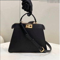 Super Quality Fendi Peekaboo Iseeu Small Bag in Calfskin Leather 80011A Black 2023 Top