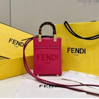 Super Quality Fendi Mini Sunshine Leather Shopper Bag F1901 Rosy 2024