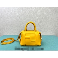 Top Quality Fendi FF Cube Mini Bag in Nappa Leather F8078 Yellow 2024