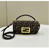 Buy Discount Fendi Baguette Bag Phone in FF Fabric 8620A Brown 2024