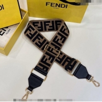 Inexpensive Fendi Strap You Canvas FF Shoulder Strap 140cm F907 Brown/Black 2024